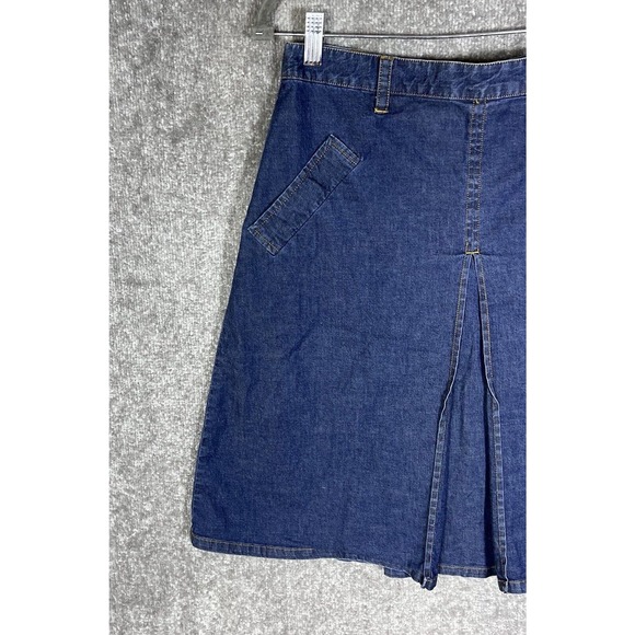 Isaac Mizrahi For Target A-Line Front Slit Jean Skirt Womens Size 8 Stretch Blue - Picture 5 of 9